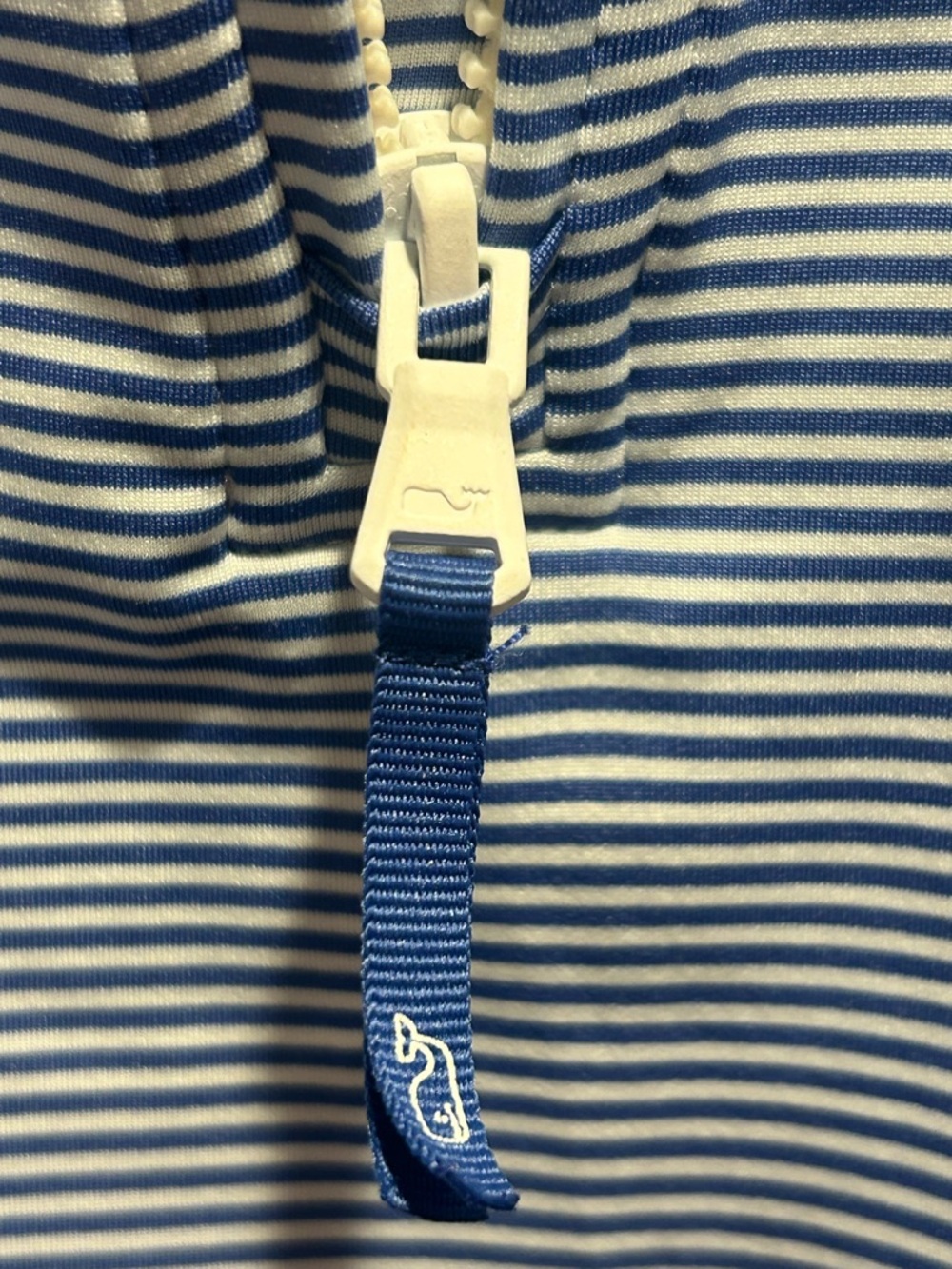 Vineyard Vines Blue Striped Performance Sankaty Shep Shirt Quarter-Zip Pullover - Picture 9 of 11